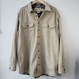 LL Bean Hurricane Cloth Canvas Work Shirt Size XL Tall